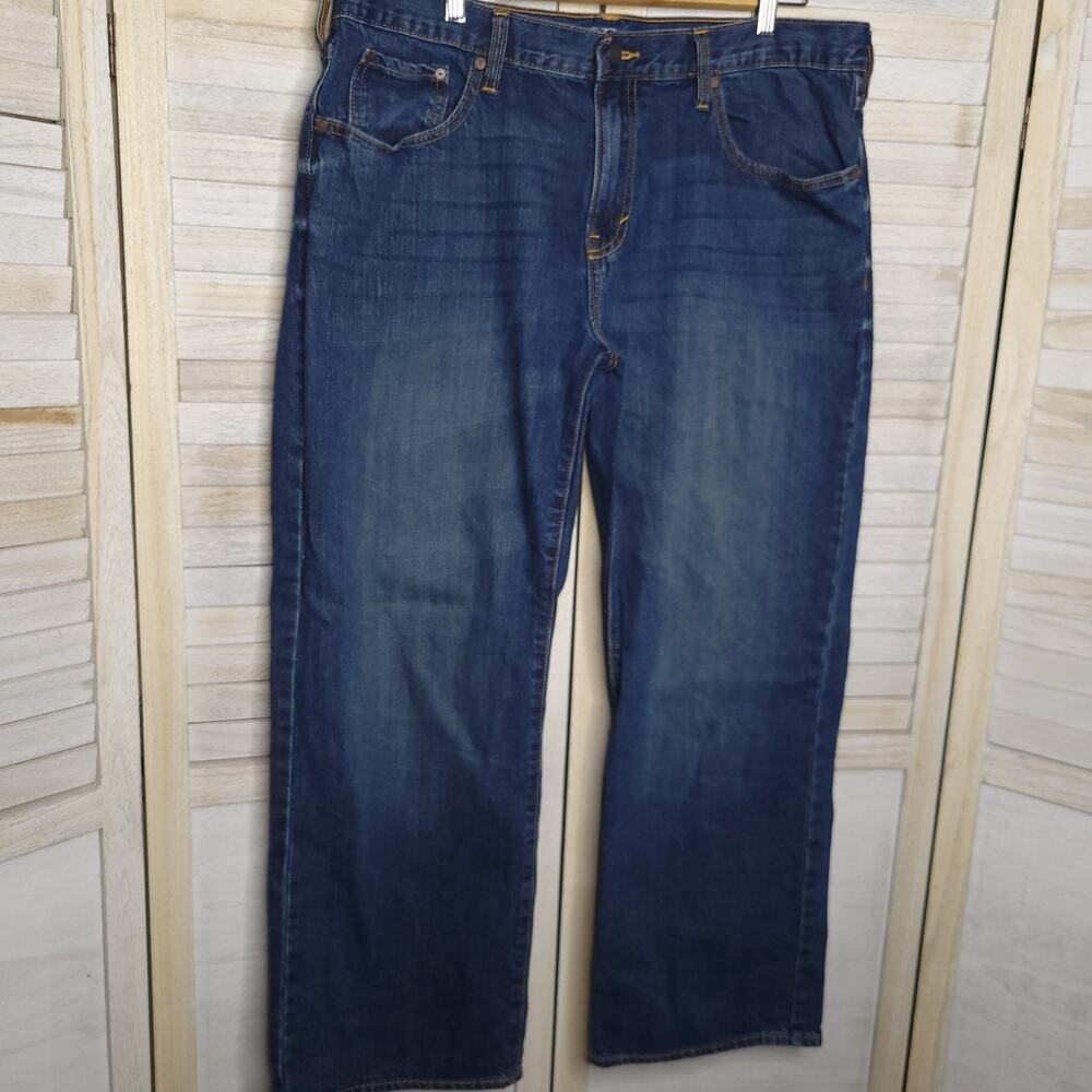 💛3/$15 Mens Size 38x30 famous Straight Leg Regular Fit Dark Denim Old Navy 38